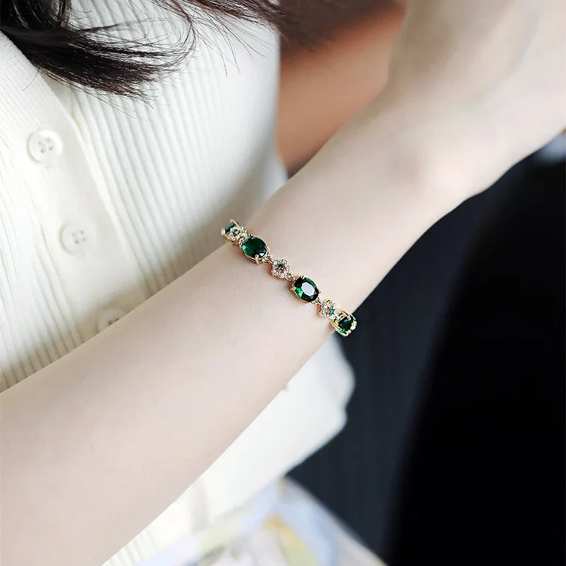 💥LANZAMIENTO EXCLUSIVO  ❗️| Pulsera de Oro de 18K con Esmeralda Verde💚