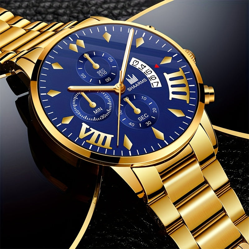 OFERTA EXCLUSIVA 1+1 Gratis | Reloj empresarial de lujo en oro y pulsera de oro 💎