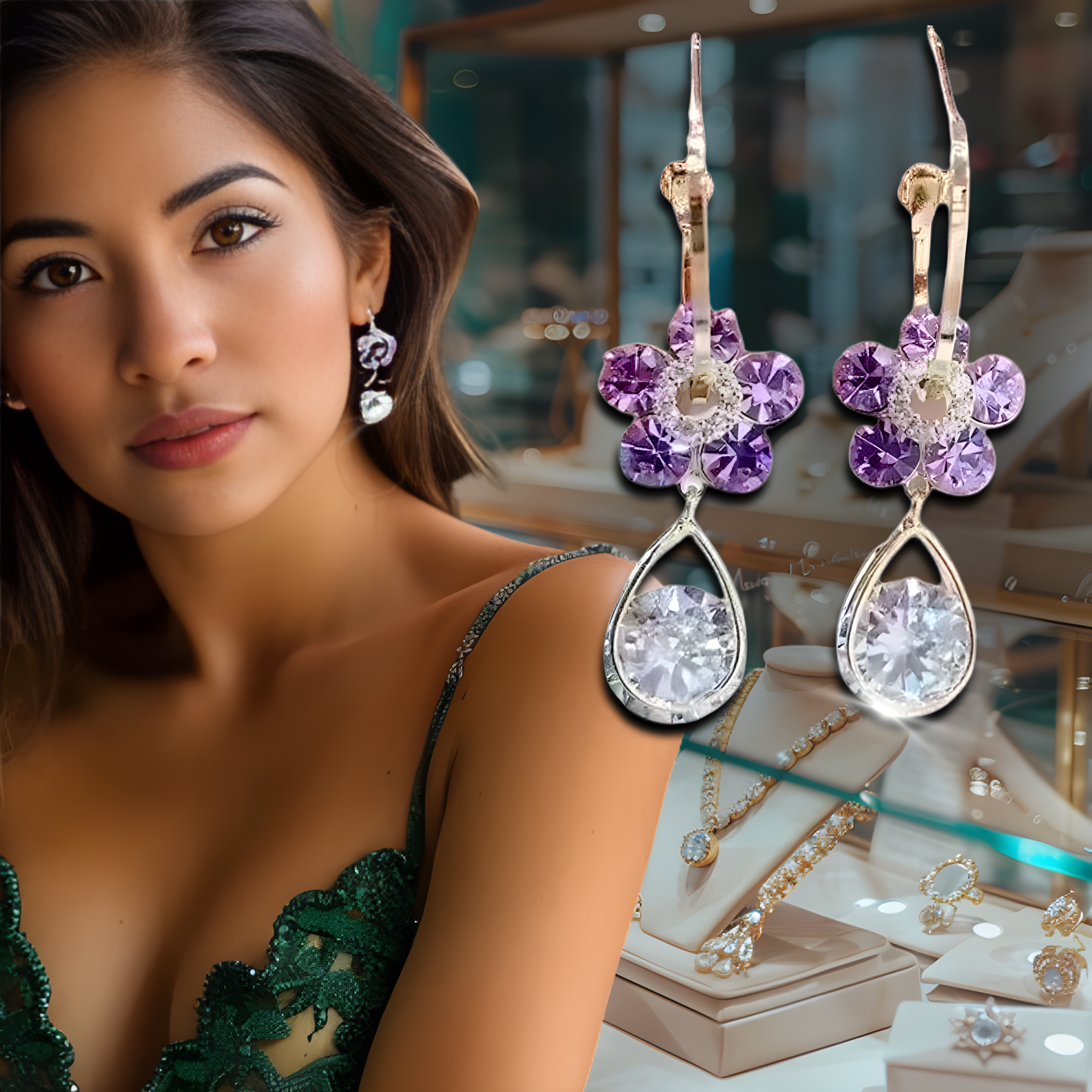 🔥 OFERTA EXCLUSIVA | Flower™ Pendientes de flores de cristal nuevos de lujo para mujer