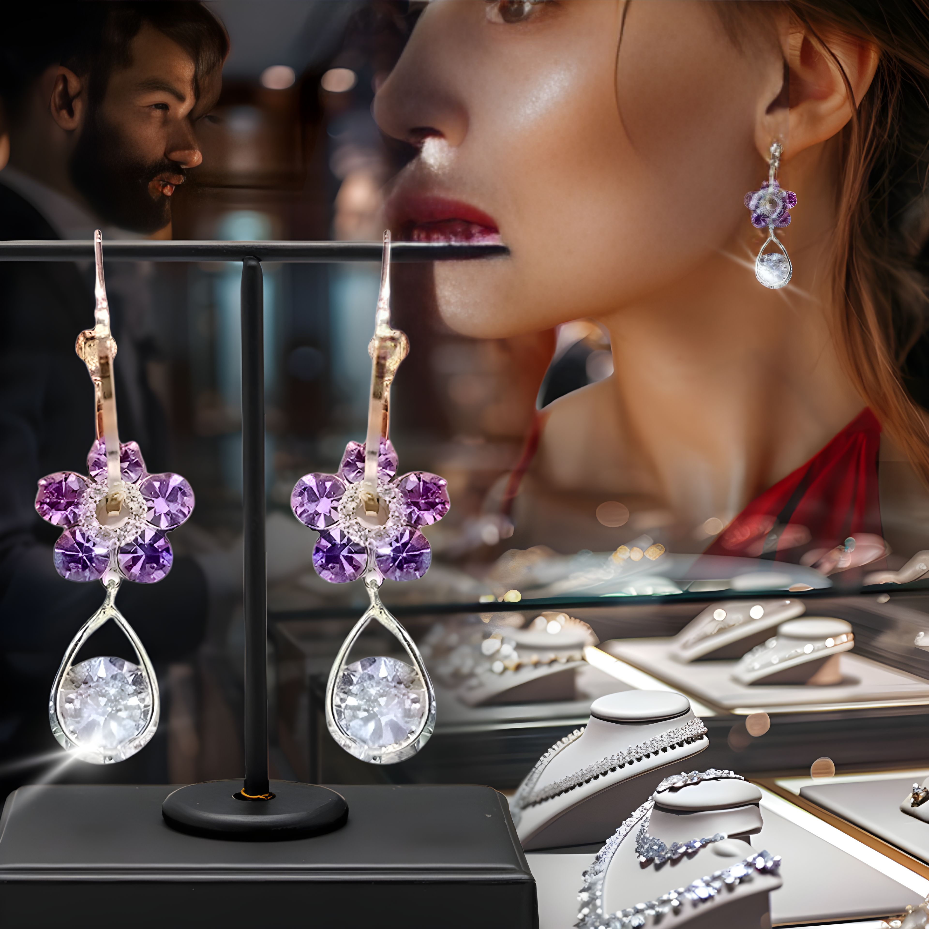 🔥 OFERTA EXCLUSIVA | Flower™ Pendientes de flores de cristal nuevos de lujo para mujer