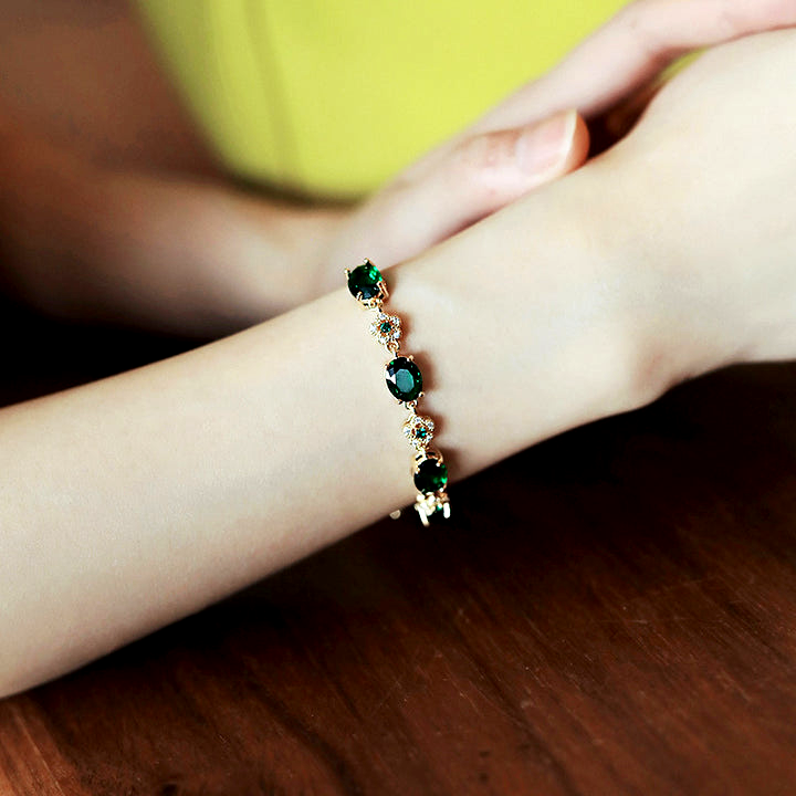 💥LANZAMIENTO EXCLUSIVO  ❗️| Pulsera de Oro de 18K con Esmeralda Verde💚