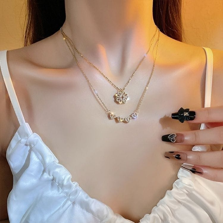 🔥 OFERTA EXCLUSIVA | Cascade™ Collares de acero inoxidable con cuatro corazones para mujer