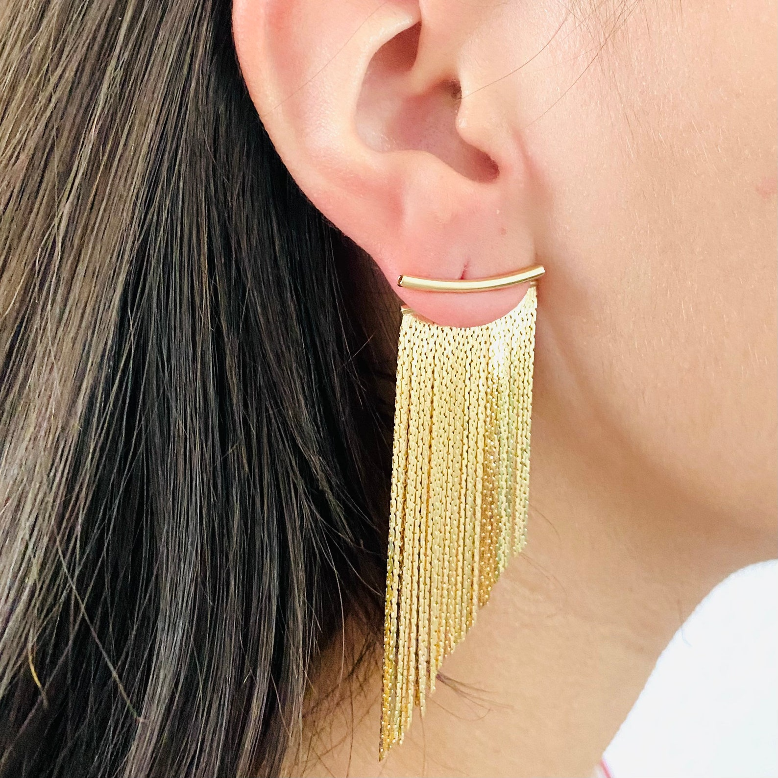 💥 EDICIÓN LIMITADA❗️  | Pendientes de Oro con Flecos