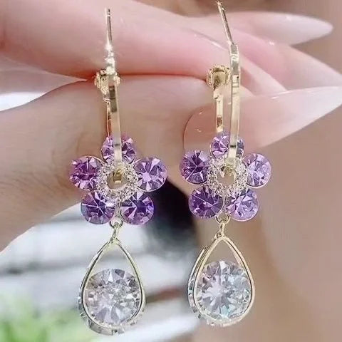 🔥 OFERTA EXCLUSIVA | Flower™ Pendientes de flores de cristal nuevos de lujo para mujer